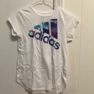 White children’s adidas shirt
